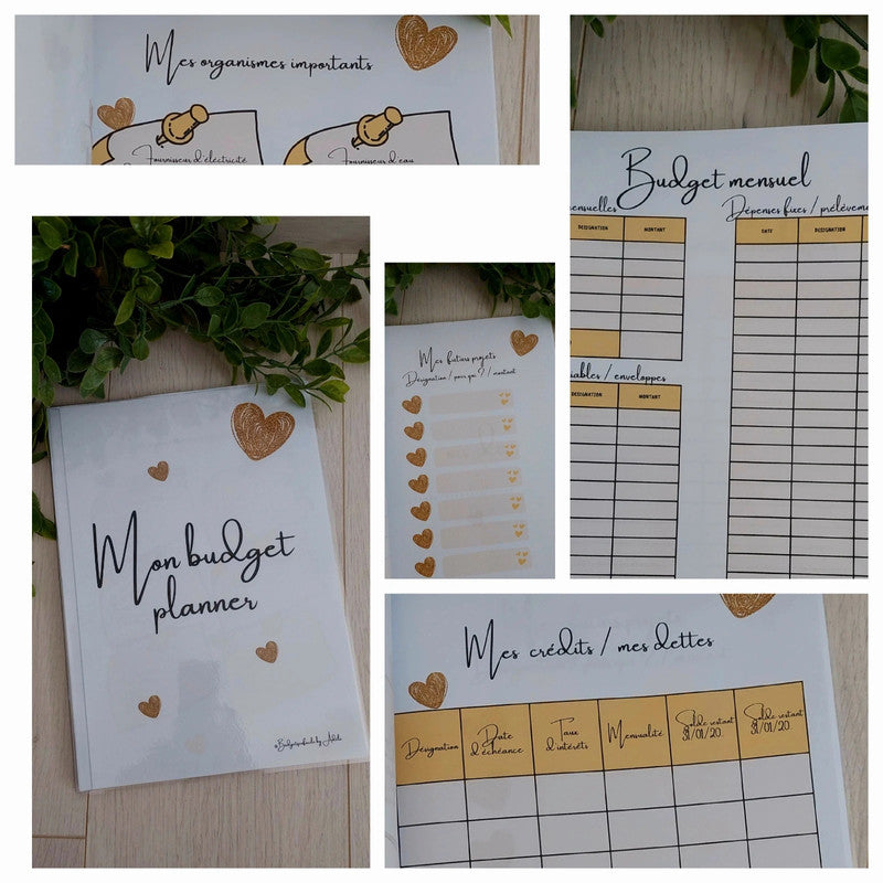 Kit de Démarrage Cœur Or - Budget Planner + Classeurs + Enveloppes