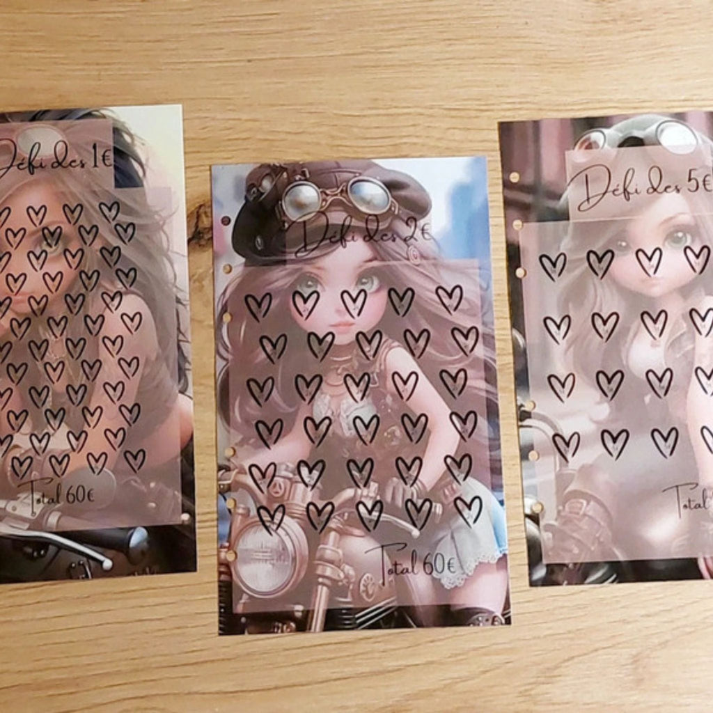 🎸 Classeur de Budget Complet "baby doll " – Noir Intense (A6) (Copie)