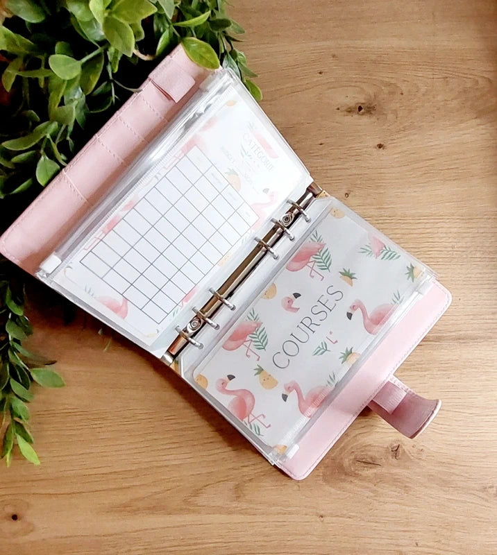 🦩 Classeur de Budget Complet "Pink Flamingo" – Rose Pastel (A6)