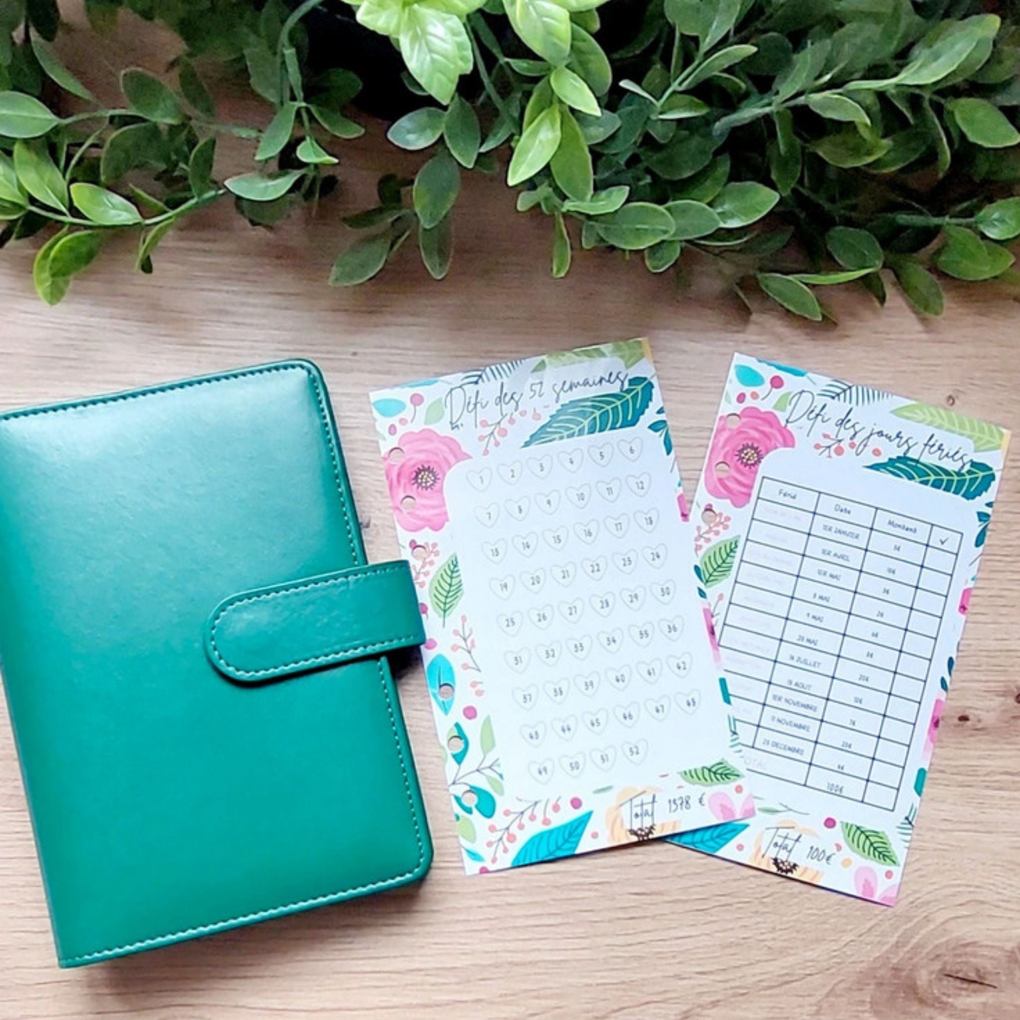 🌿 Classeur de Budget Complet "Tropical Émeraude" – Chic & Organisé (A6)