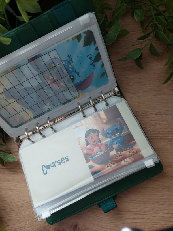 🌺 Classeur de Budget Complet "Stitch Tropical" – Vert Émeraude (A6)