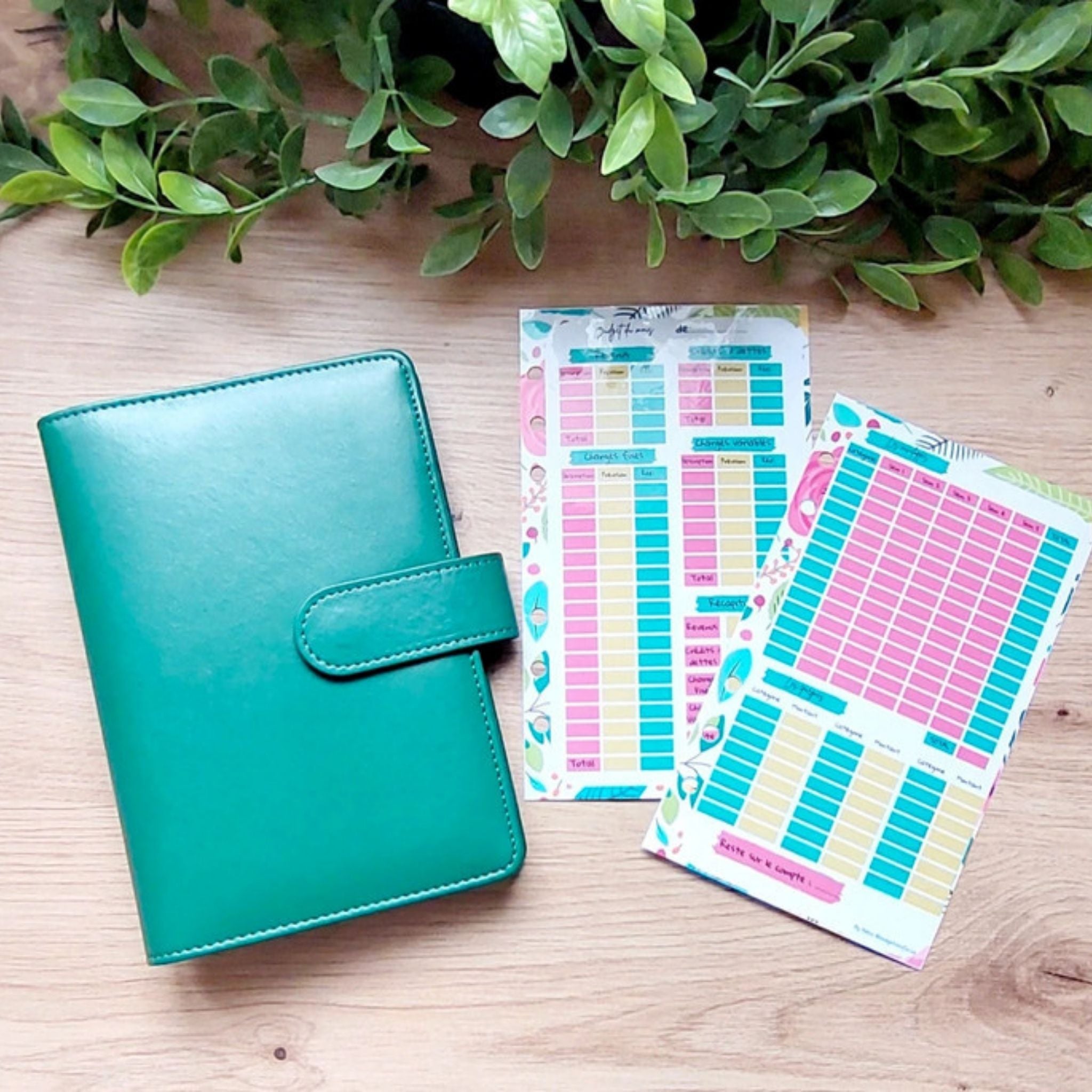🌿 Classeur de Budget Complet "Tropical Émeraude" – Chic & Organisé (A6)