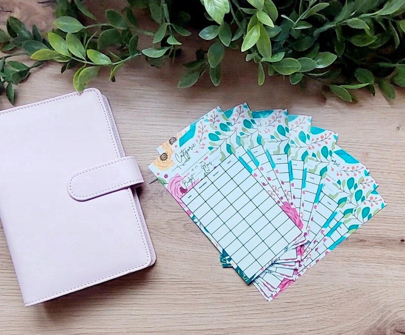 🌸 Classeur de Budget Complet "Fleurs Vintage" – Vieux Rose (A6)