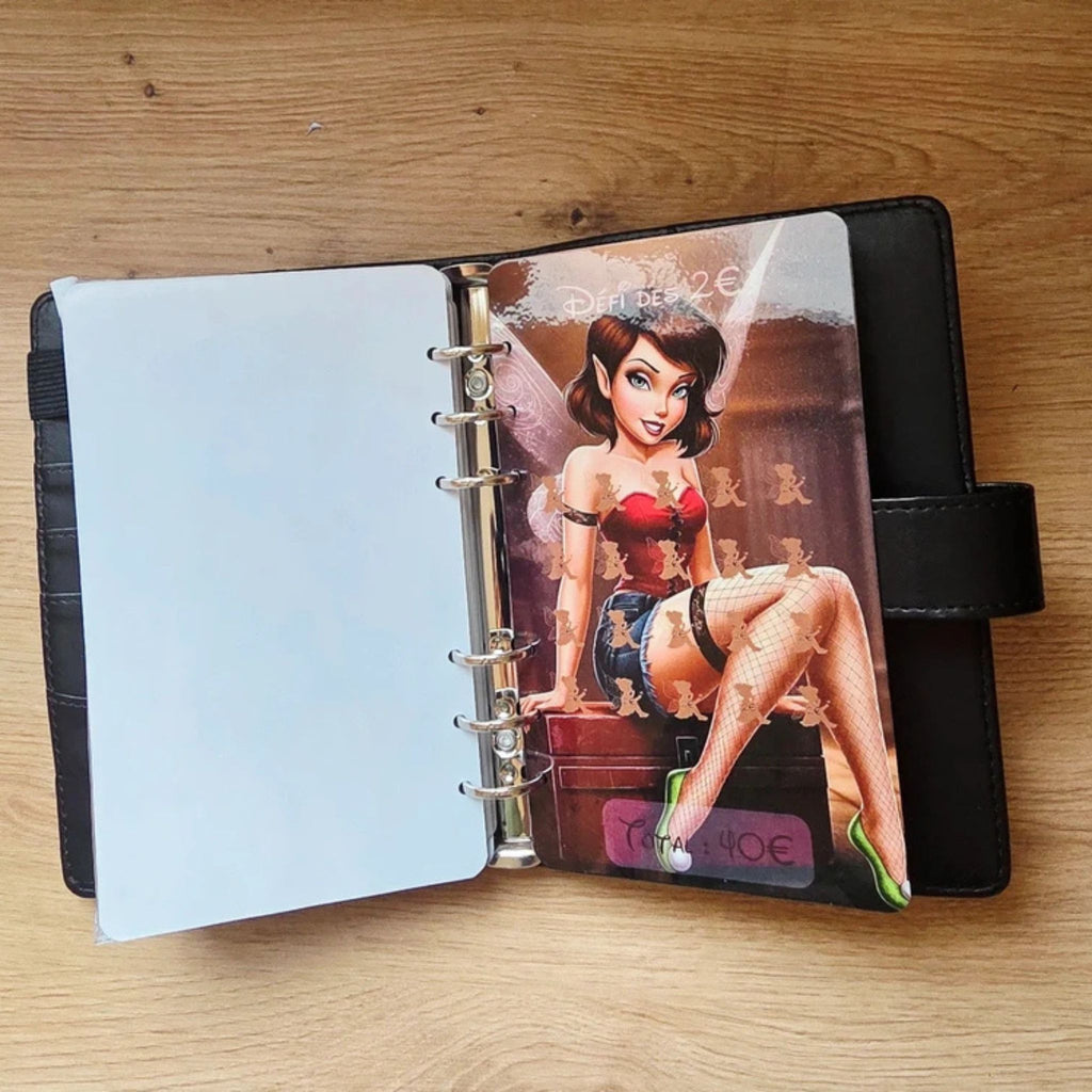 🎸 Classeur de Budget Complet "Fée Rock" – Noir Intense (A6)