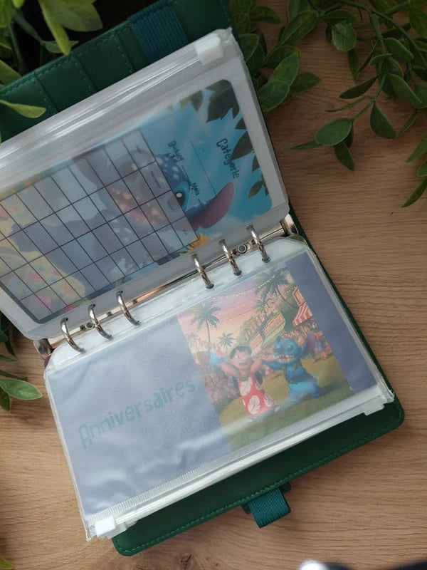 🌺 Classeur de Budget Complet "Stitch Tropical" – Vert Émeraude (A6)