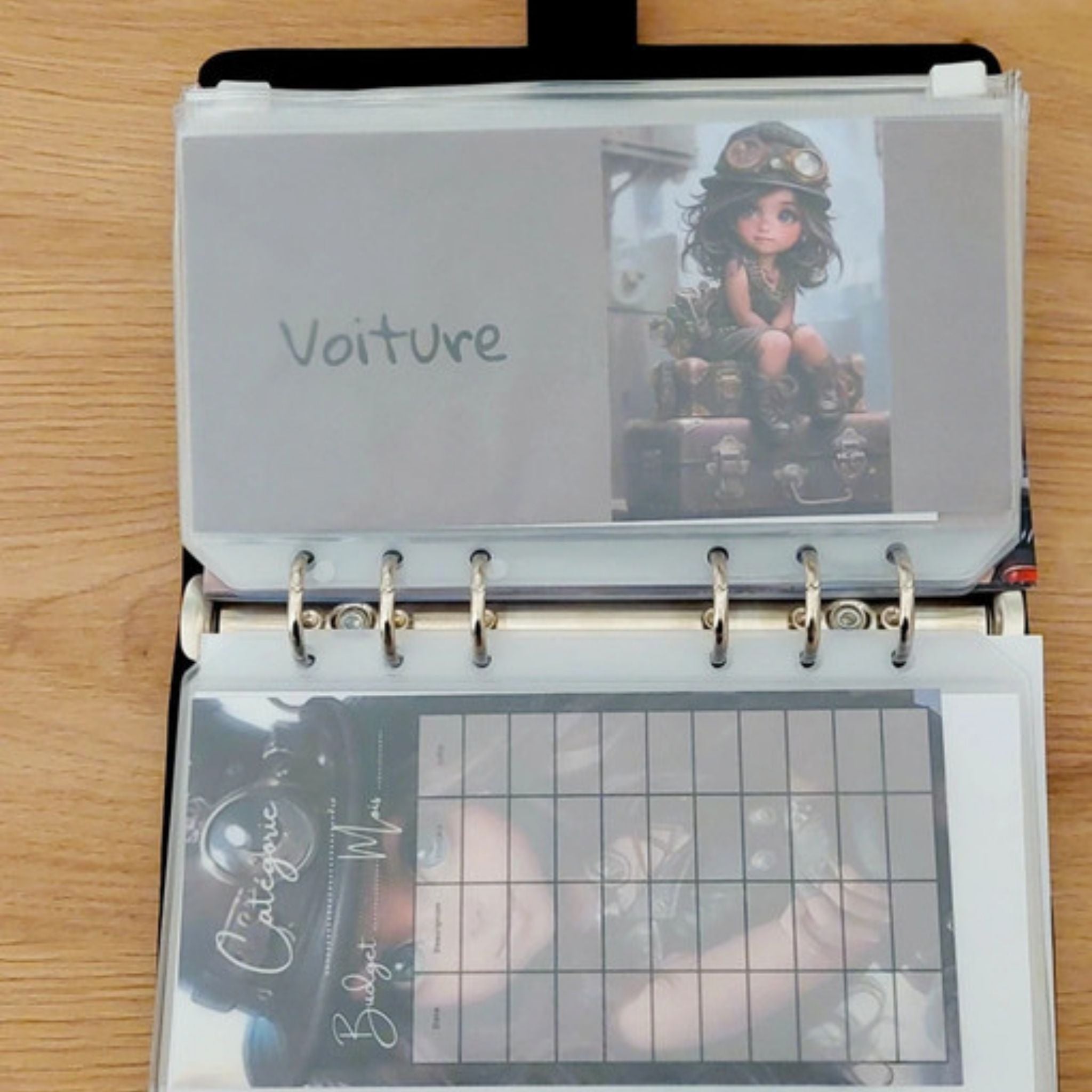 🎸 Classeur de Budget Complet "baby doll " – Noir Intense (A6) (Copie)