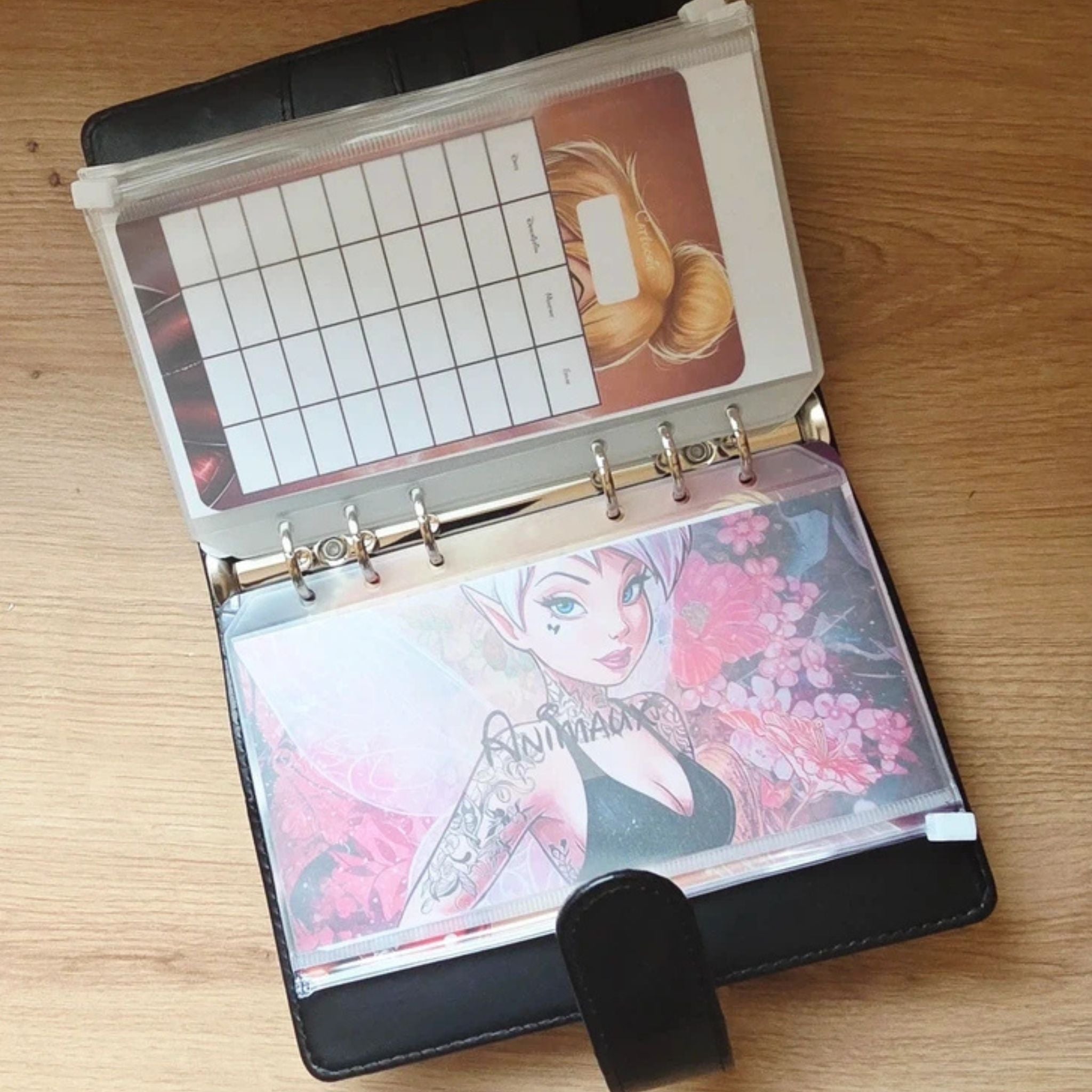 🎸 Classeur de Budget Complet "Fée Rock" – Noir Intense (A6)