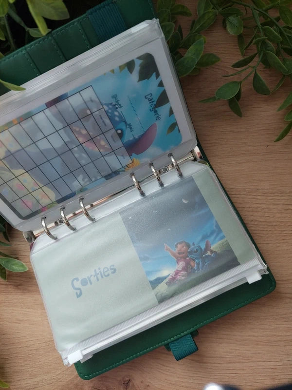 🌺 Classeur de Budget Complet "Stitch Tropical" – Vert Émeraude (A6)