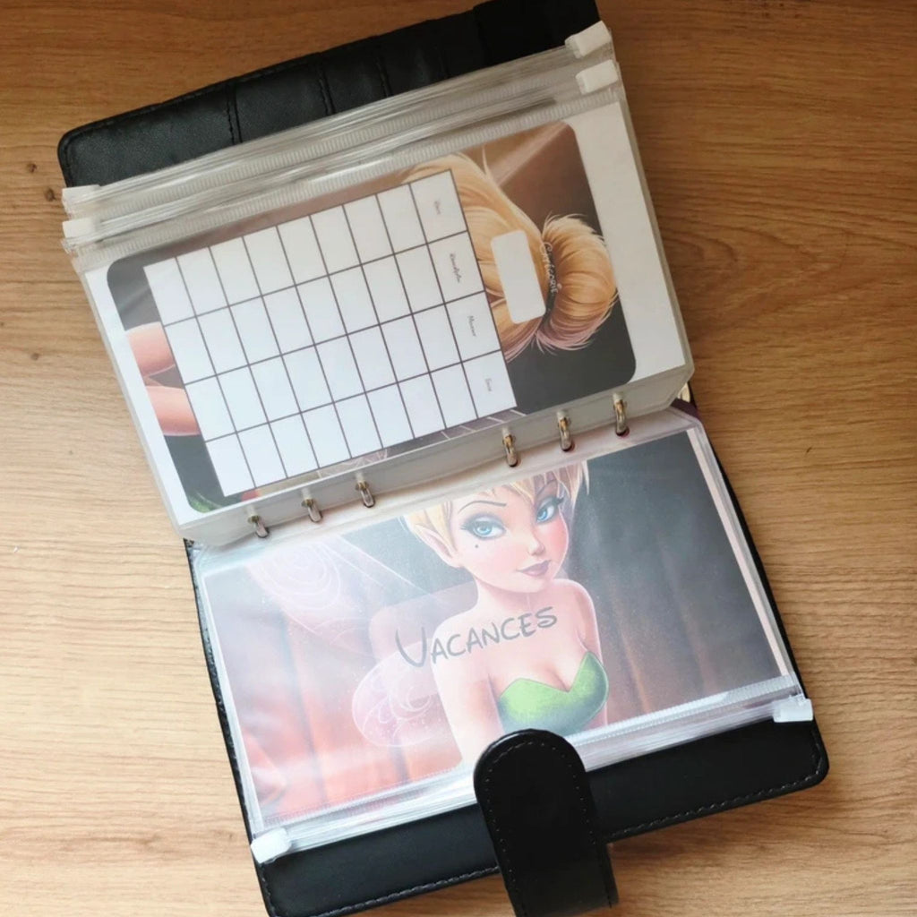 🎸 Classeur de Budget Complet "Fée Rock" – Noir Intense (A6)