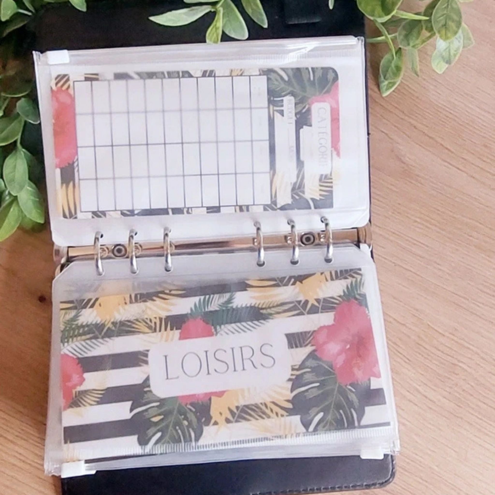🌴 Classeur de Budget Complet "Tropical Chic" – Noir & Floral (A6)