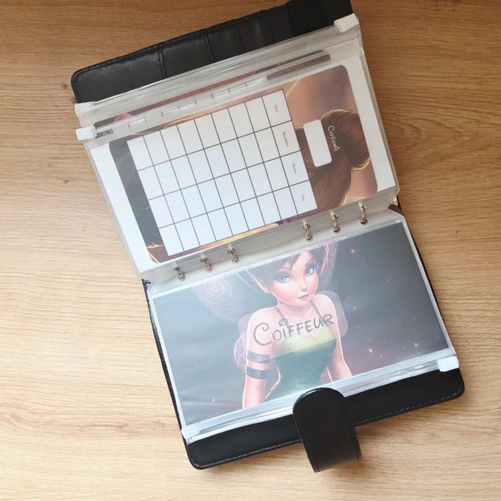 🎸 Classeur de Budget Complet "Fée Rock" – Noir Intense (A6)