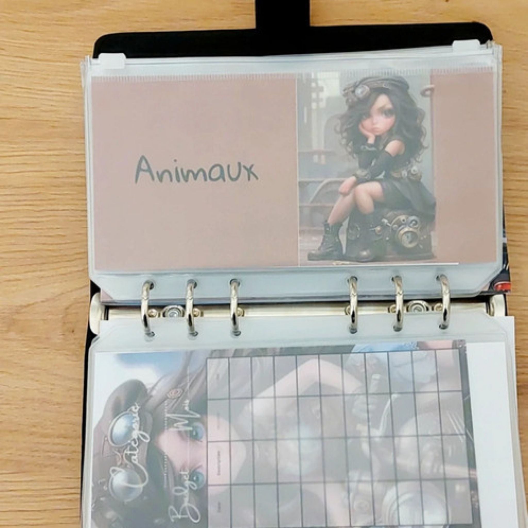 🎸 Classeur de Budget Complet "baby doll " – Noir Intense (A6) (Copie)