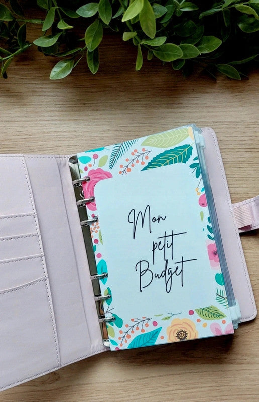🌸 Classeur de Budget Complet "Fleurs Vintage" – Vieux Rose (A6)