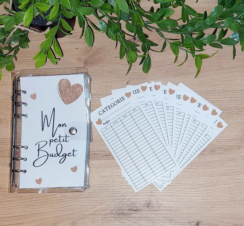Kit de Démarrage Cœur Or - Budget Planner + Classeurs + Enveloppes