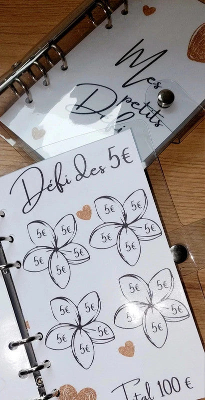 Kit de Démarrage Cœur Or - Budget Planner + Classeurs + Enveloppes