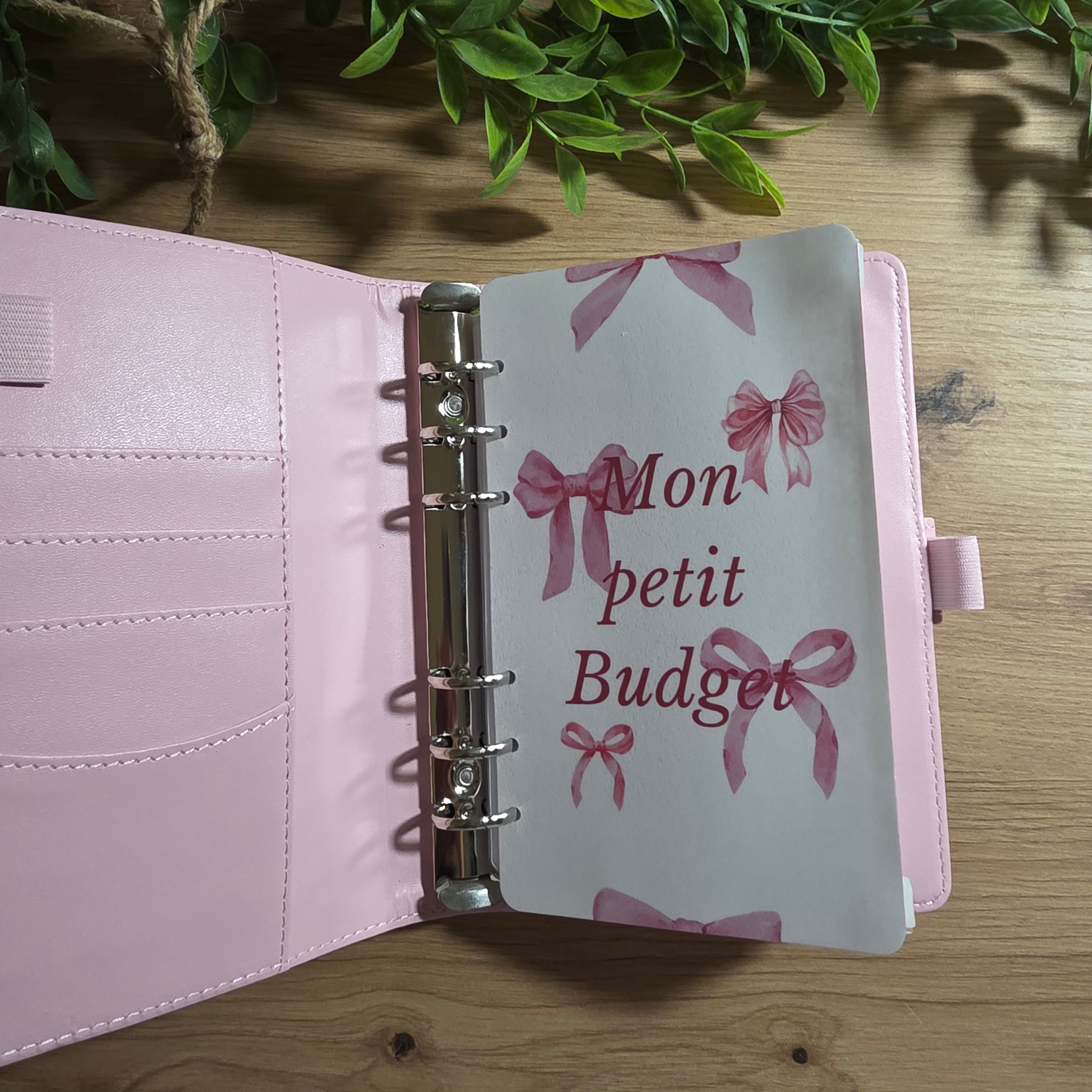 Classeur A6 + Kit Complet - Nœud Rose