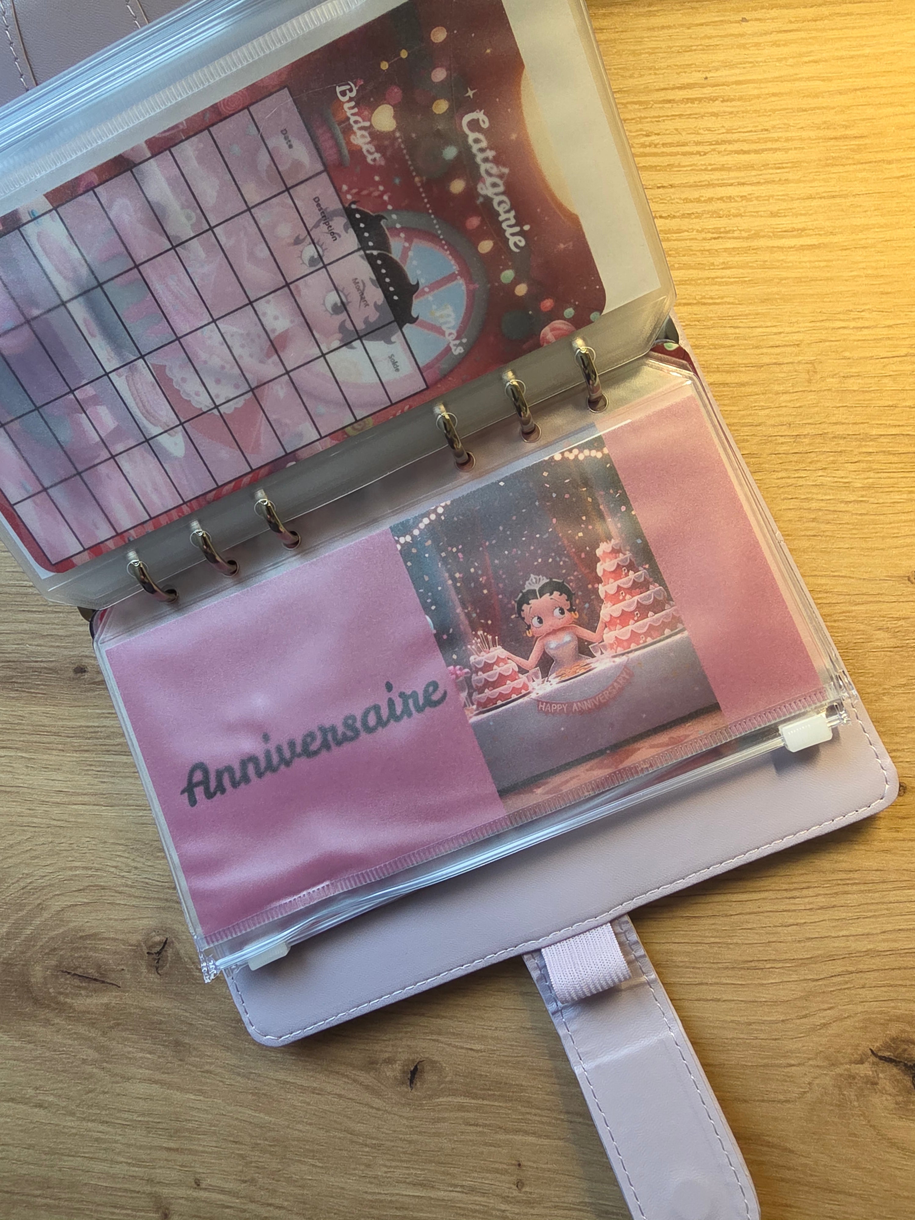 Classeur de Budget Complet "Betty Boop" – Mauve (A6)