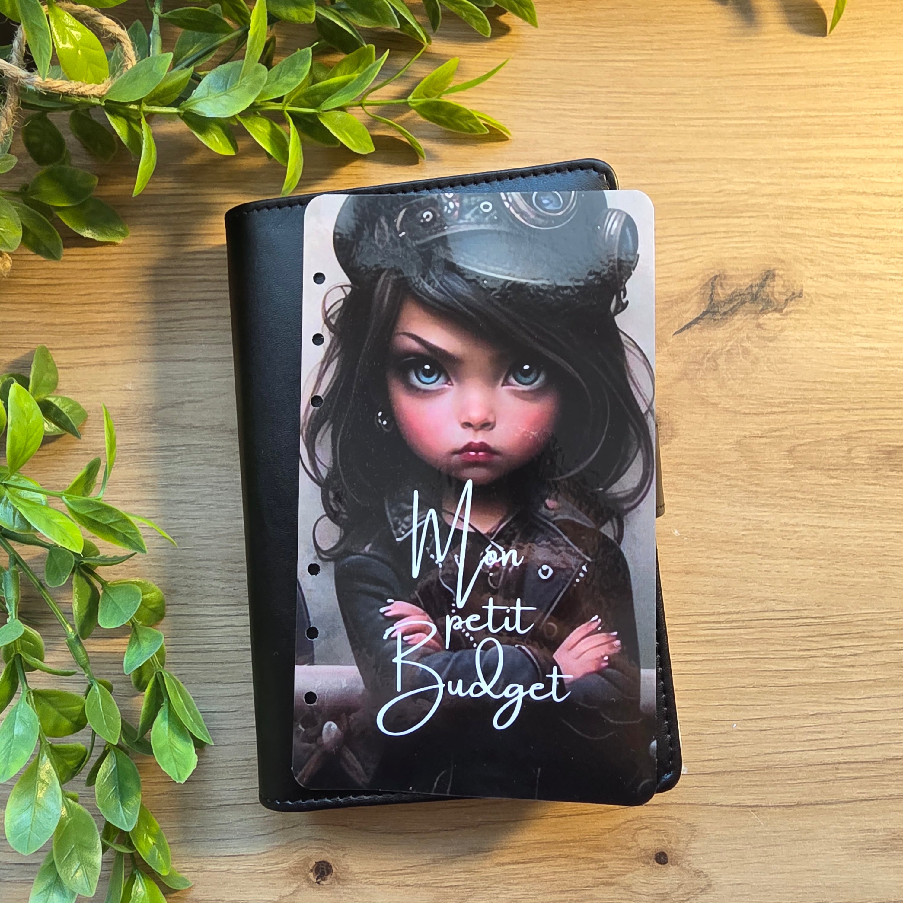 🎸 Classeur de Budget Complet "baby doll " – Noir Intense (A6)