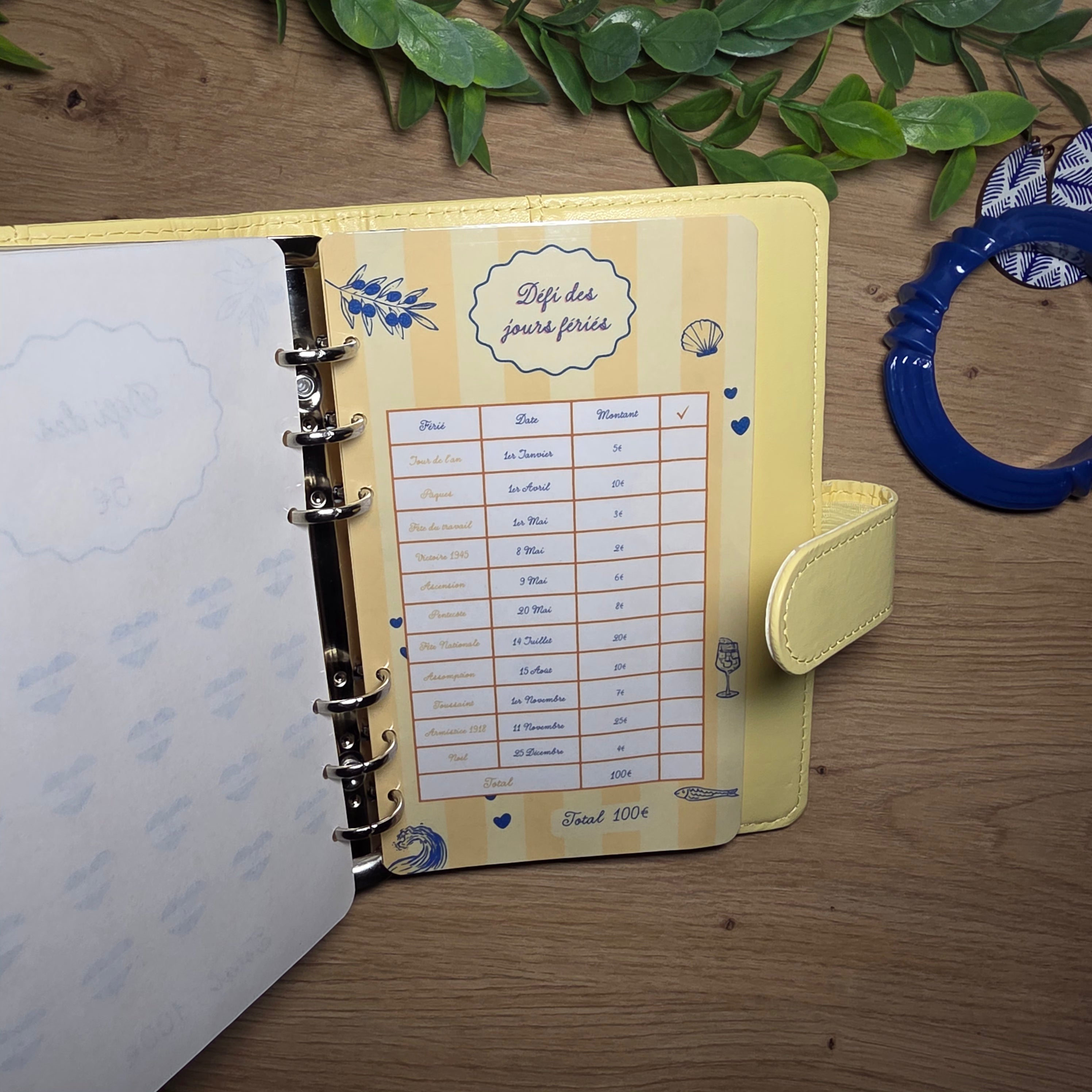 Classeur de Budget Complet "Dolce Vita" – Bleu  (A6)
