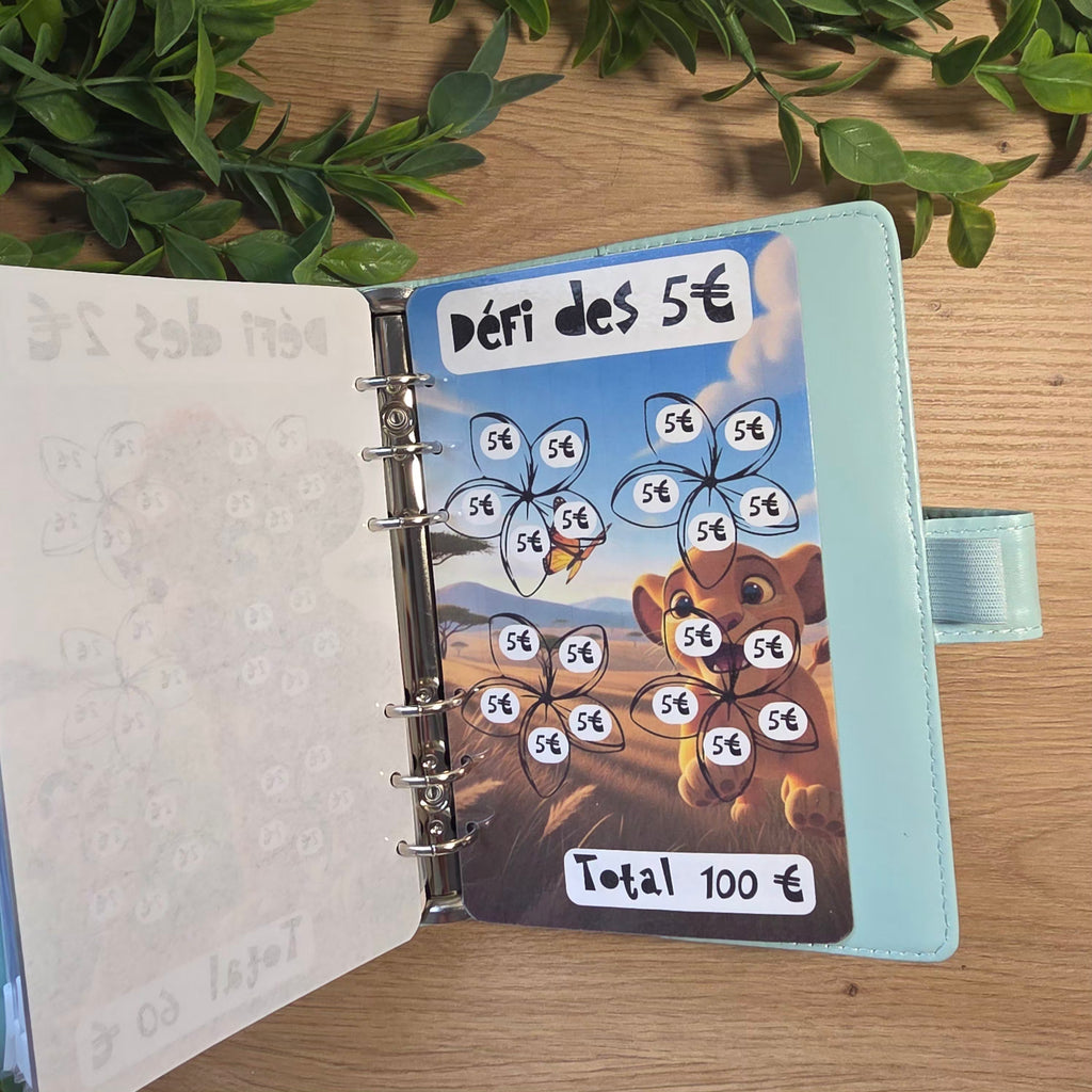 Classeur de Budget Complet "Simba" – Bleu Ciel (A6)