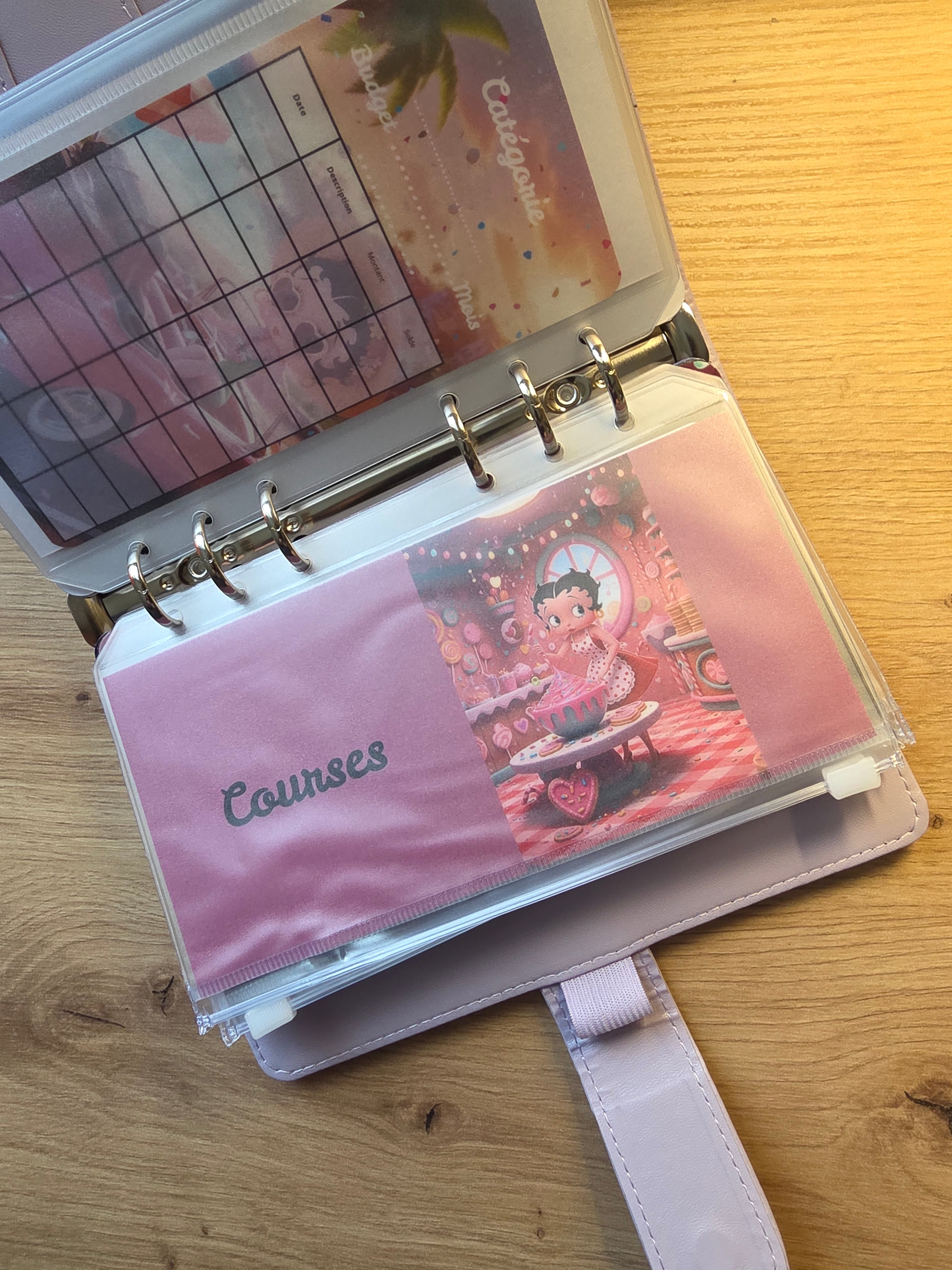 Classeur de Budget Complet "Betty Boop" – Mauve (A6)