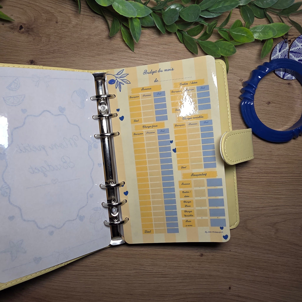 Classeur de Budget Complet "Dolce Vita" – Bleu  (A6)