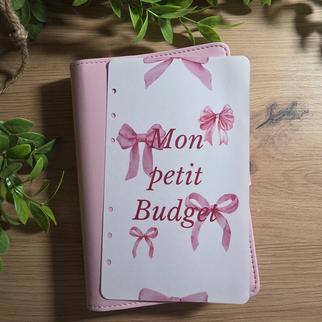 Classeur A6 + Kit Complet - Nœud Rose