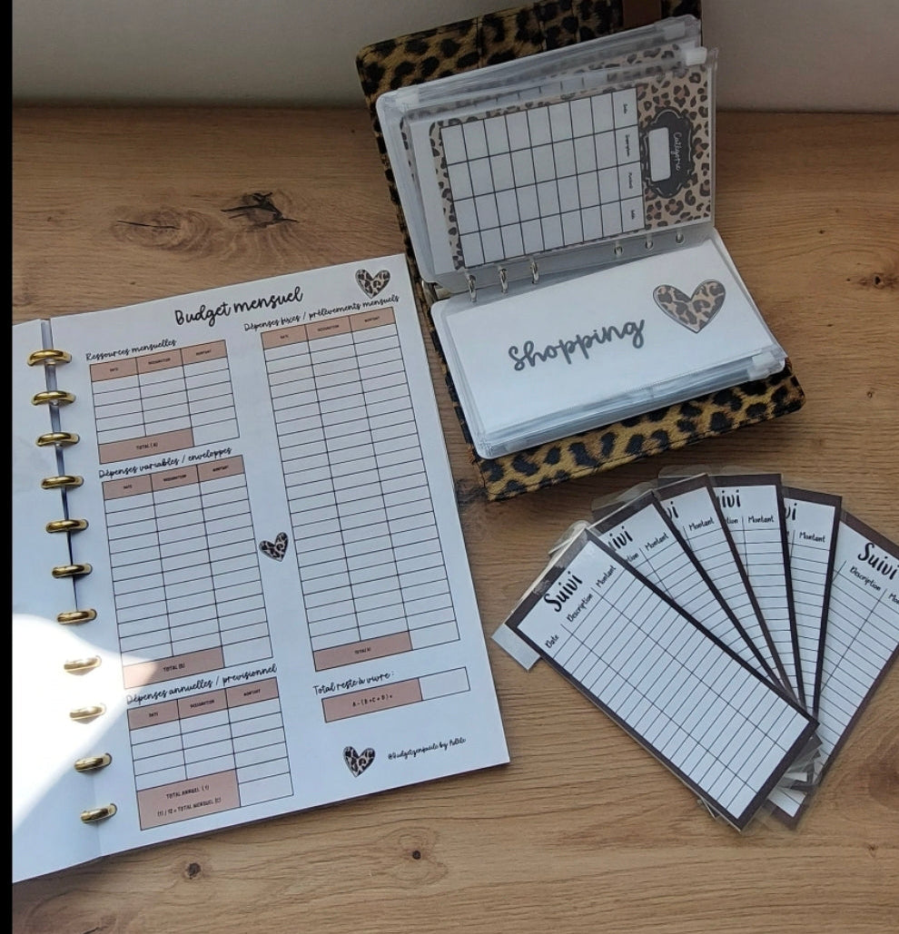 Kit de Démarrage Léopard - Budget Planner + Classeurs + Enveloppes