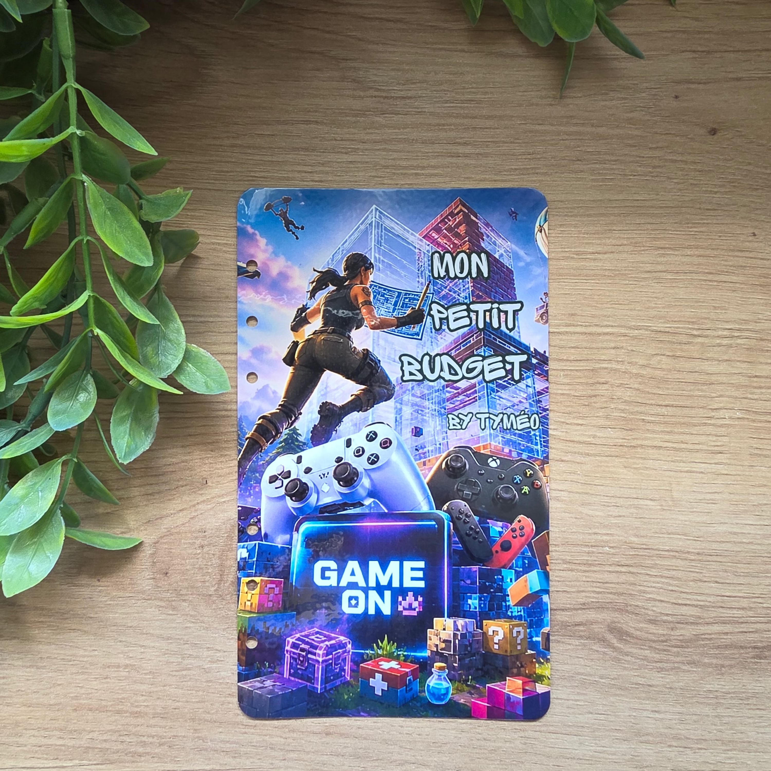 Classeur Budget A6 – Thème Jeux Vidéo (Fortnite & Minecraft) | Kit Épargne Enfant & Ado