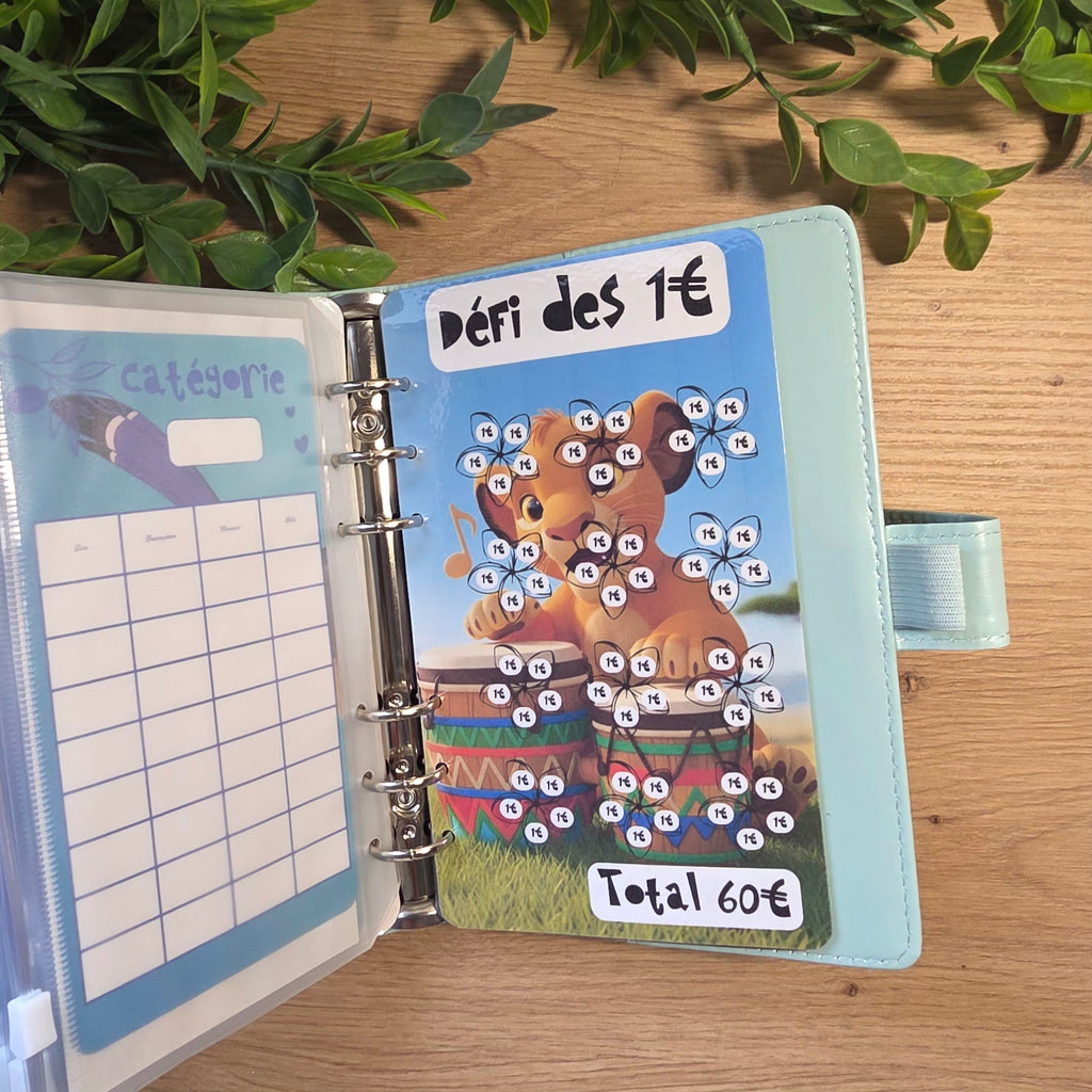 Classeur de Budget Complet "Simba" – Bleu Ciel (A6)