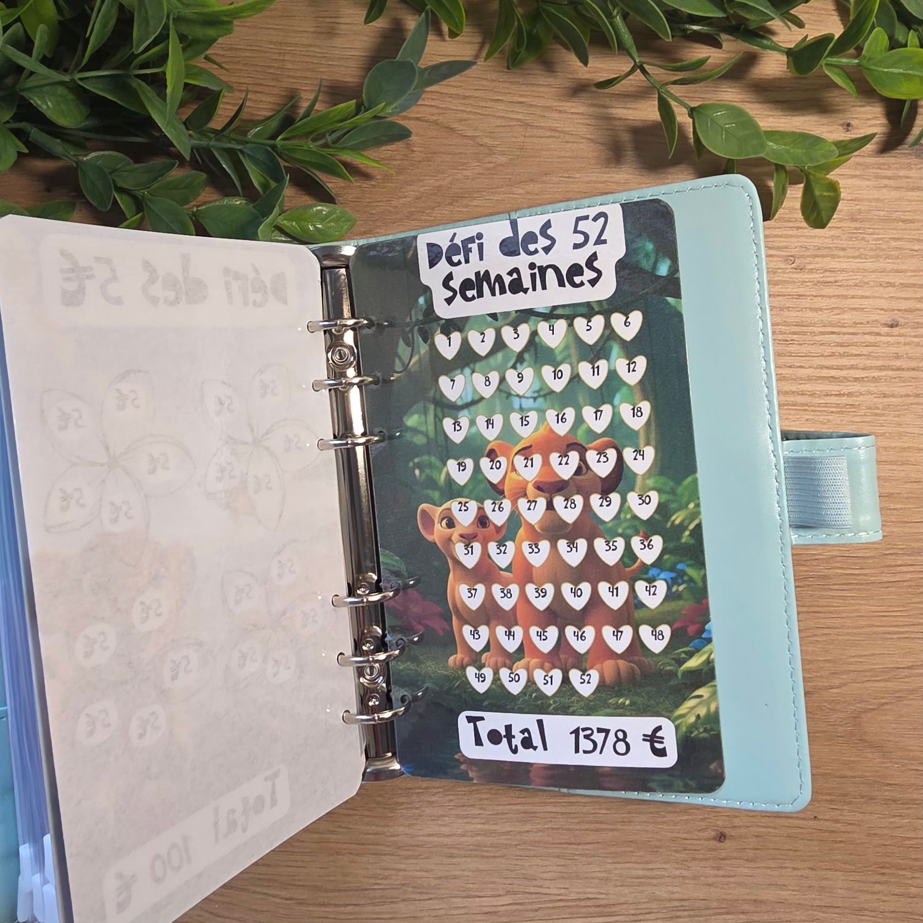 Classeur de Budget Complet "Simba" – Bleu Ciel (A6)