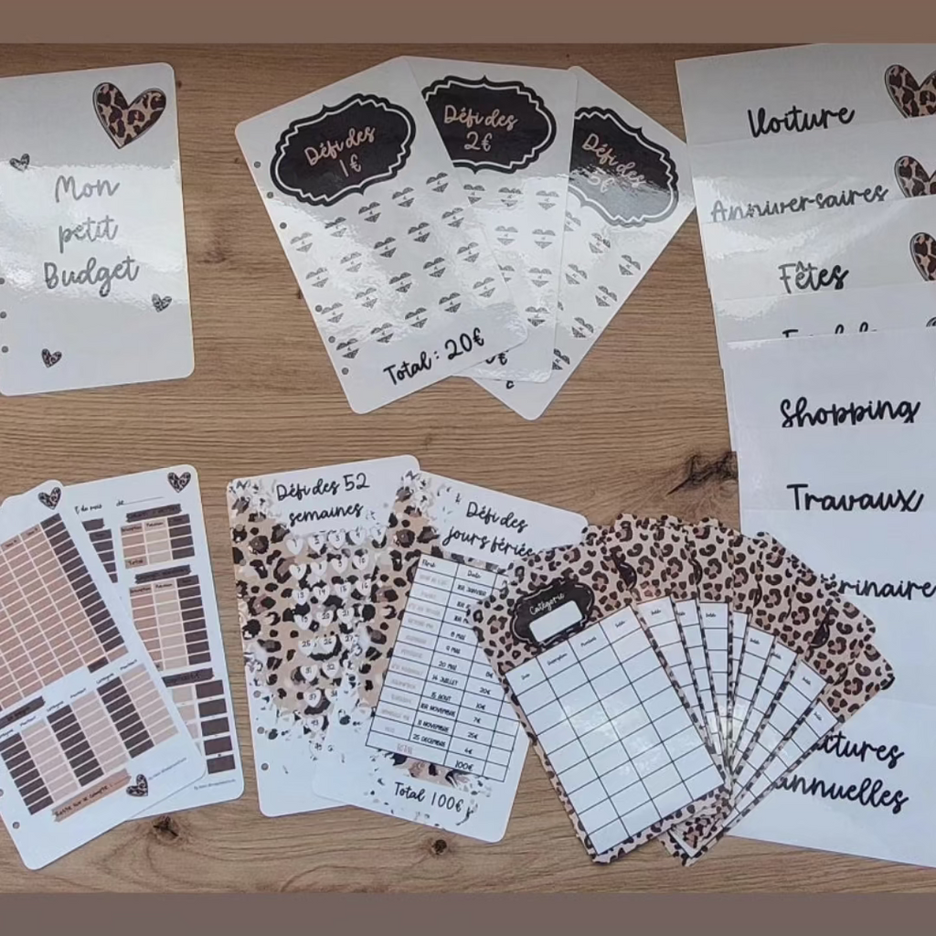 Kit de Démarrage Léopard - Budget Planner + Classeurs + Enveloppes