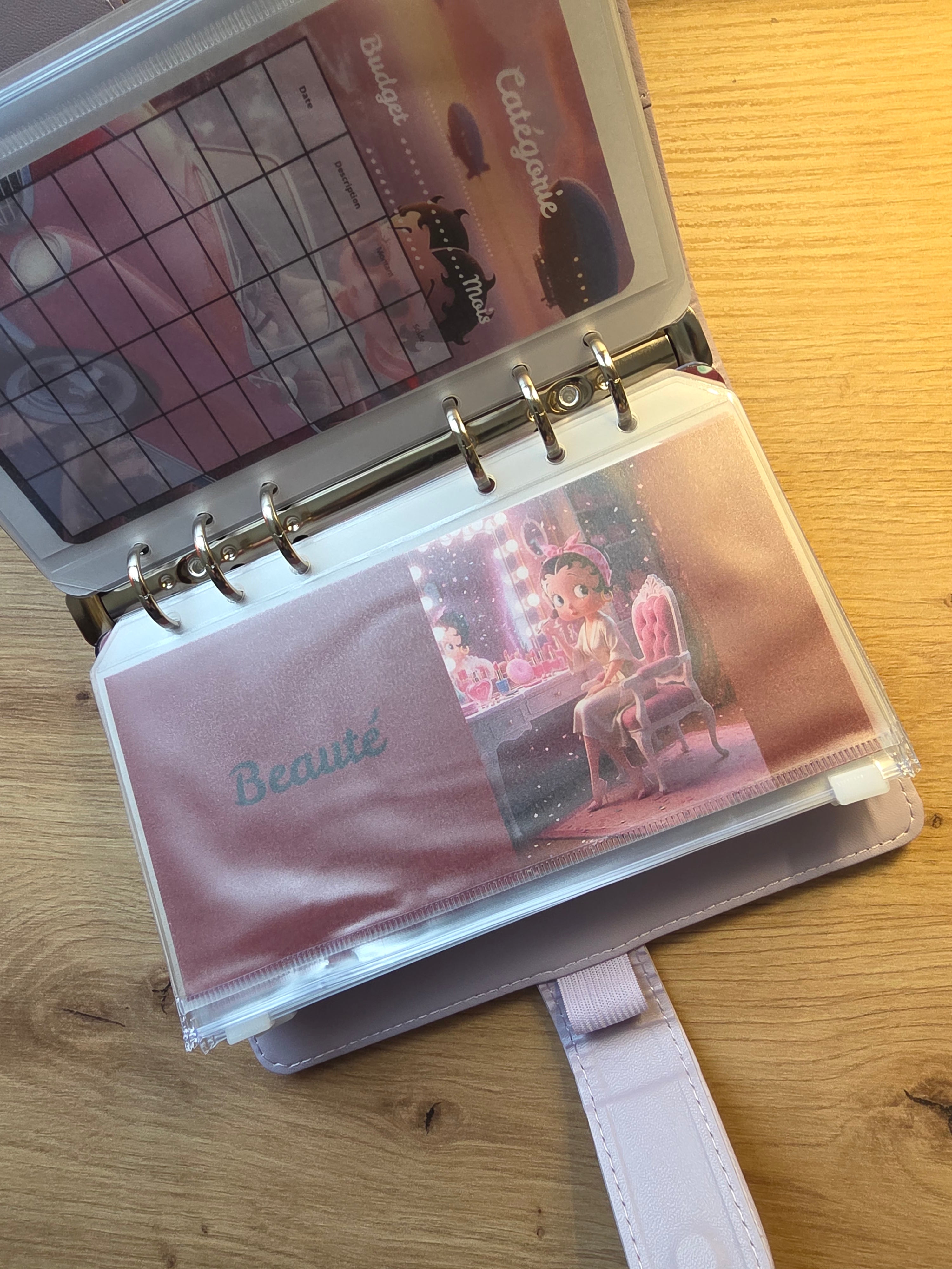 Classeur de Budget Complet "Betty Boop" – Mauve (A6)