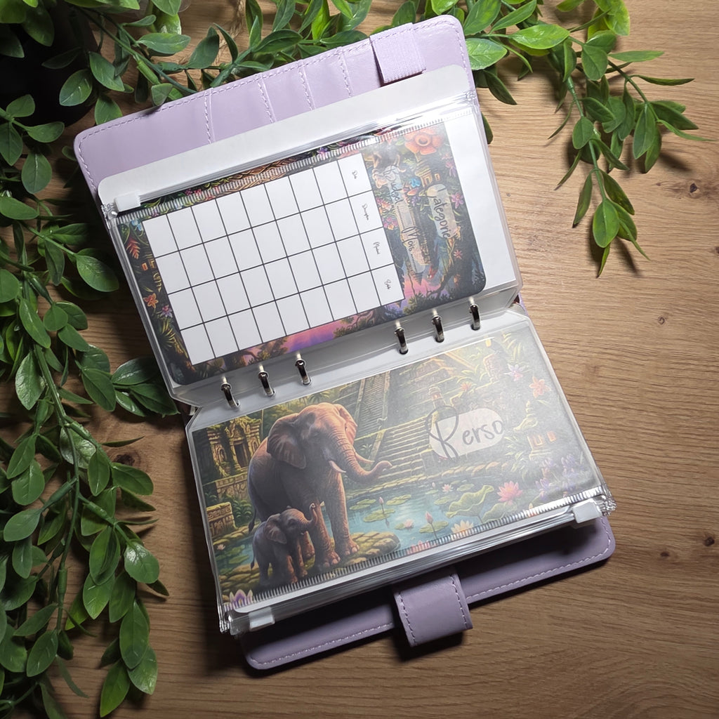 🐘 Classeur Budgétaire A6 – Thème Full Éléphant | Fait main