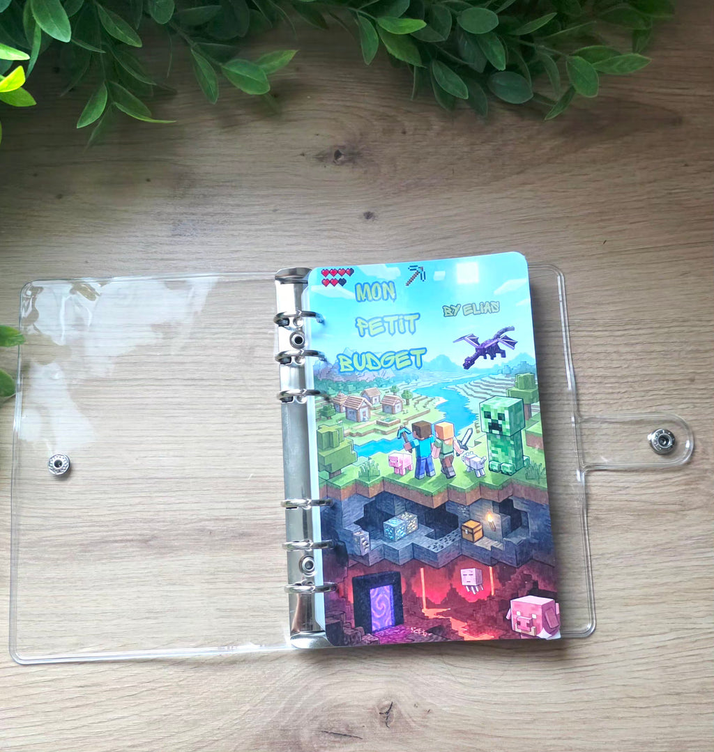Classeur Budget A6 – Thème Minecraft | Kit Épargne Enfant & Ado
