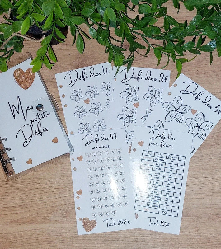Kit de Démarrage Cœur Or - Budget Planner + Classeurs + Enveloppes