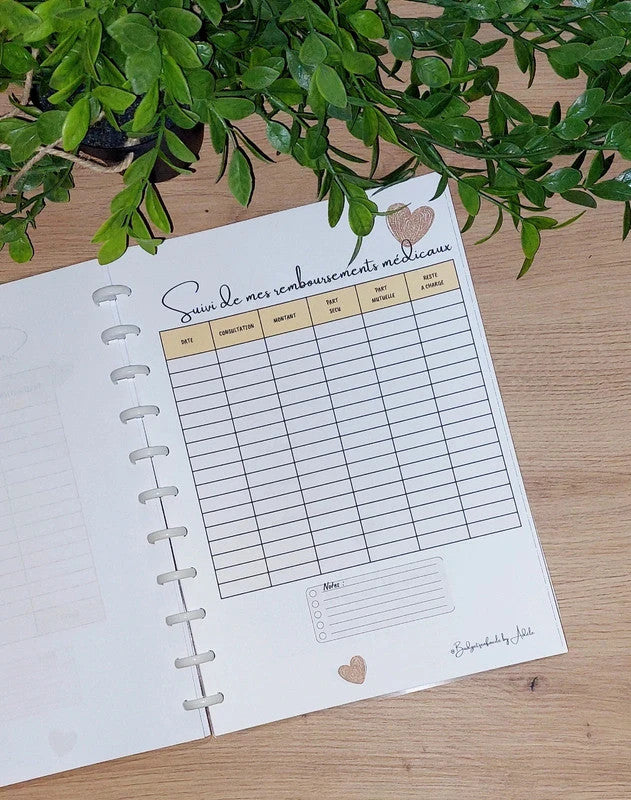 Kit de Démarrage Cœur Or - Budget Planner + Classeurs + Enveloppes