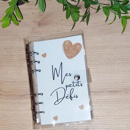 Kit Budget Zen – 2 Classeurs Transparents Cœur Or Format A6